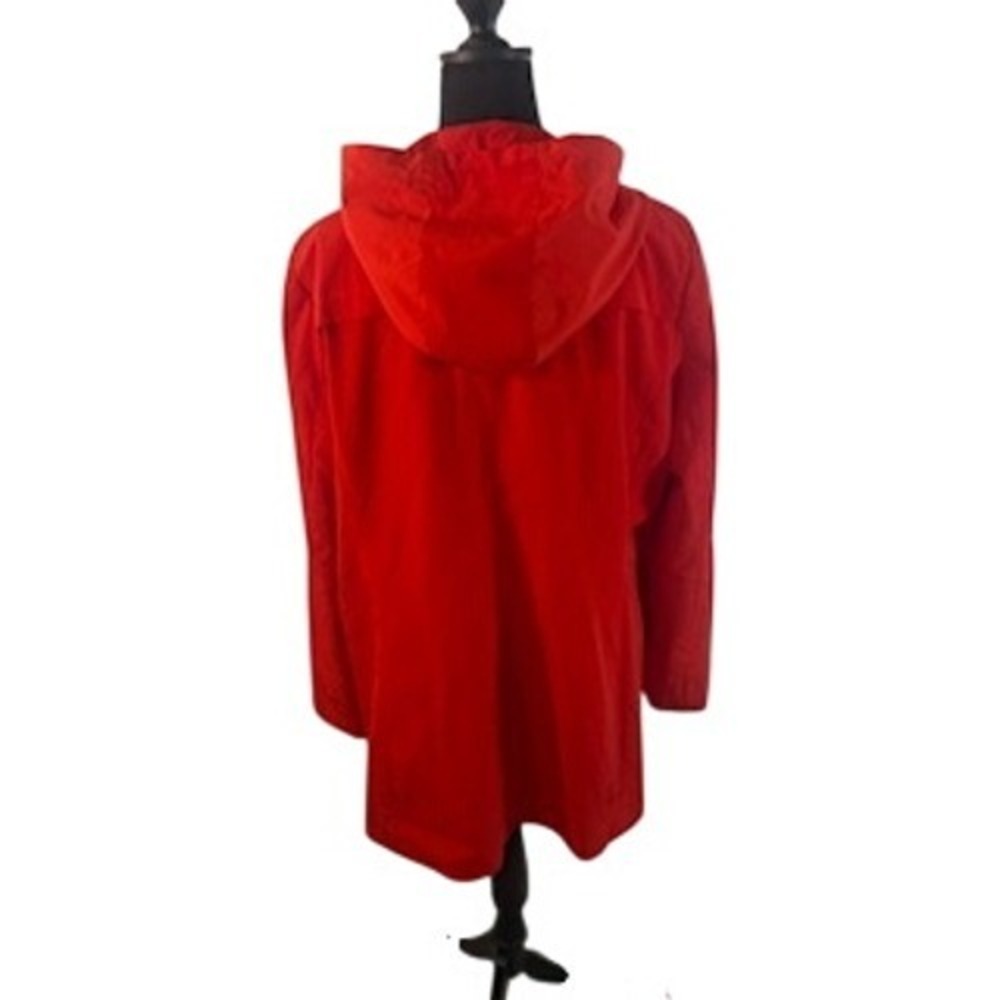 Calvin Klein Womens Red Hooded Rain Jacket Lightweight Utility Coat Large - Picture 6 of 9